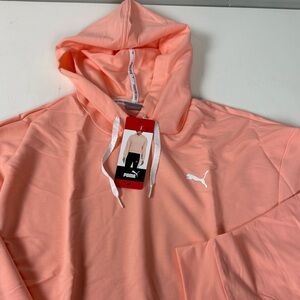 Puma Modern Sport Pullover Hoodie Crop Waist Length Moisture Wicking NWT
